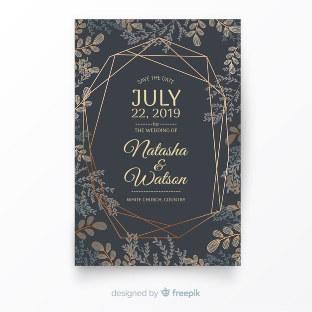 ready to print,newlyweds,ready,ceremony,groom,drawn,golden frame,engagement,marriage,print,bride,plant,golden,couple,leaves,invitation card,hand drawn,wedding card,leaf,template,hand,love,card,invitation,wedding invitation,wedding,frame