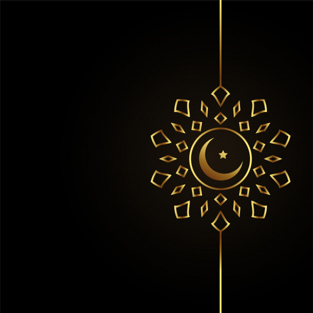 Free: Islamic Golden Moon Design On Black Background | Download now free  vectors on Freepik 