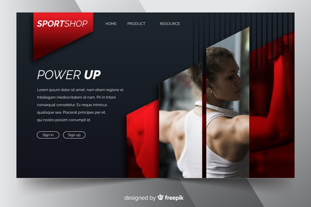 Free Sport Landing Page With Photo Free Vector Nohat Cc