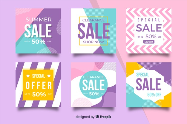 Warehouse clearance sale pink banner template Vector Image
