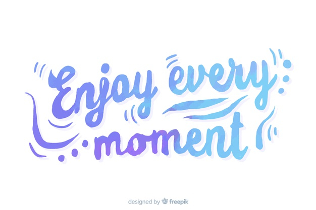 Enjoy every moment hand lettering positive quote Vector Image