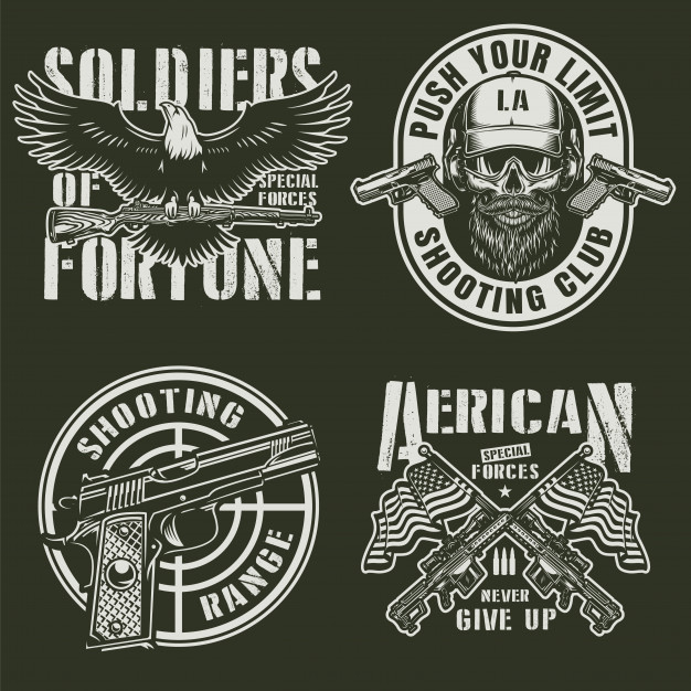 Free: Vintage military emblems set Free Vector 