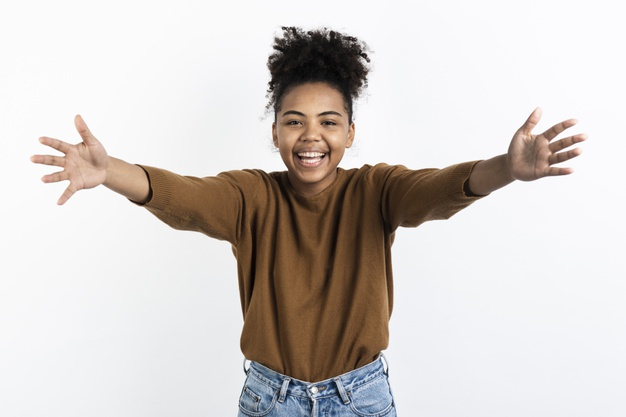 young indian model wearing grey tshirt front pose - Stock Image - Everypixel