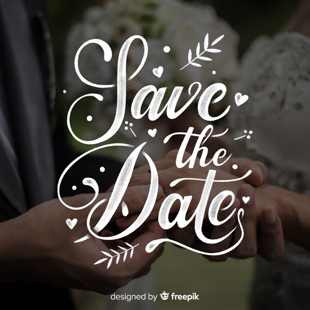 Save the date typography template Royalty Free Vector Image