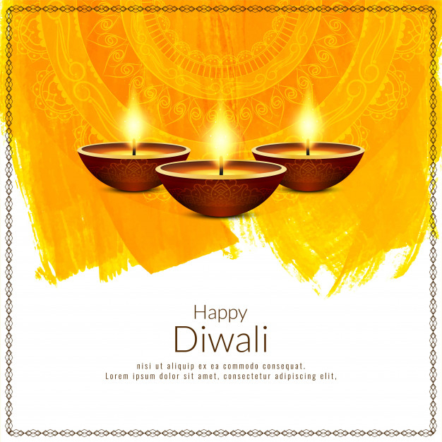 Free: Beautiful happy diwali festival yellow background Free Vector -  