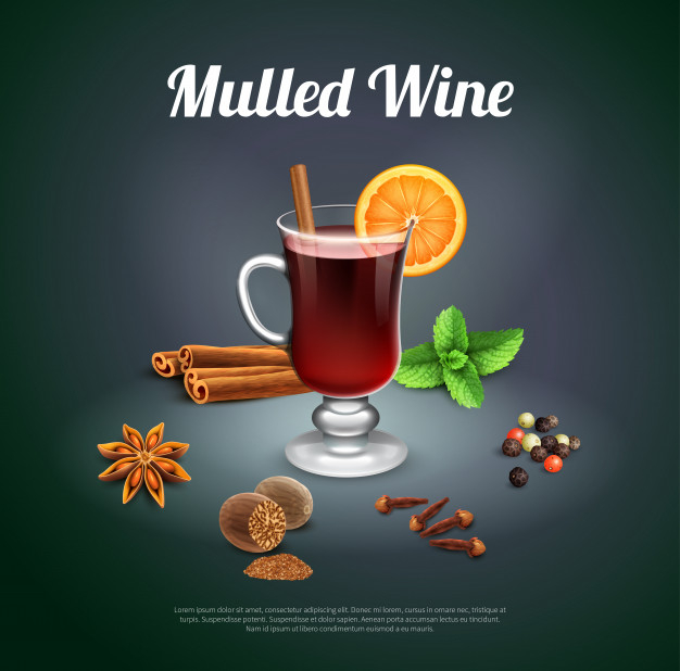 mulled,cloves,slice,wineglass,spruce,tradition,rack,cinnamon,realistic,ingredients,spice,mint,stick,festive,merry,pine,text,celebration,layout,wine,xmas,template,party,christmas