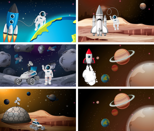 asteroids,outer,cosmonaut,spaceman,saturn,astronomy,explore,set,flying,profession,cosmos,astrology,scene,scientist,satellite,system,solar,universe,fly,astronaut,suit,planet,ship,rocket,person,galaxy,human,women,stars,science,earth,sun,cartoon,man,technology,people,background