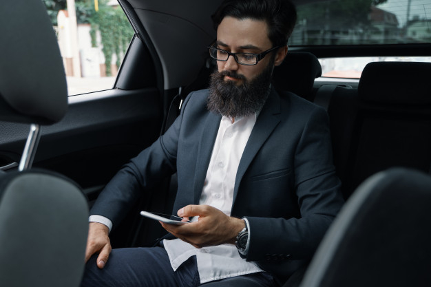 Back Seat Interior Of A Luxury Car Stock Photo - Download Image