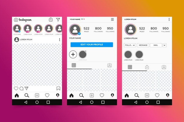 Free: Instagram profile interface template style Free Vector 