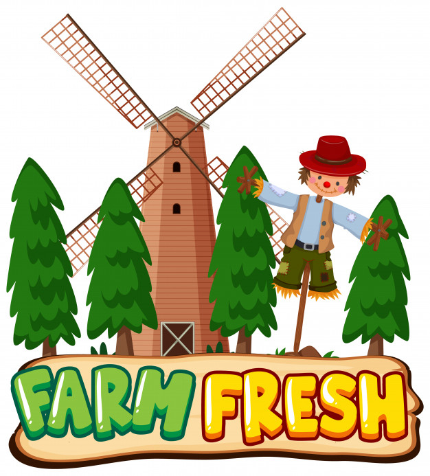 crops,scarecrow,rural,farming,windmill,country,letters,agriculture,farm,cartoon,tree,food