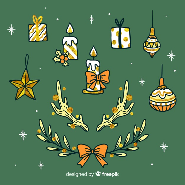 Free Vector  Hand drawn christmas decoration collection