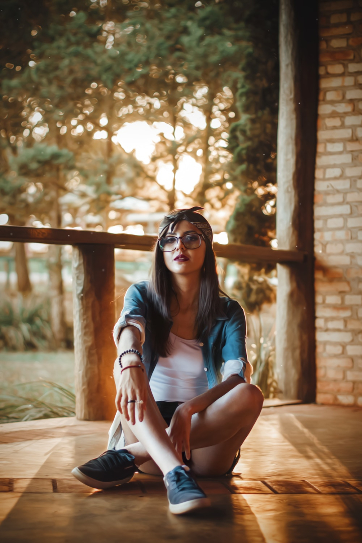 beautiful girl sitting on the floor in different poses Stock Photo | Adobe  Stock