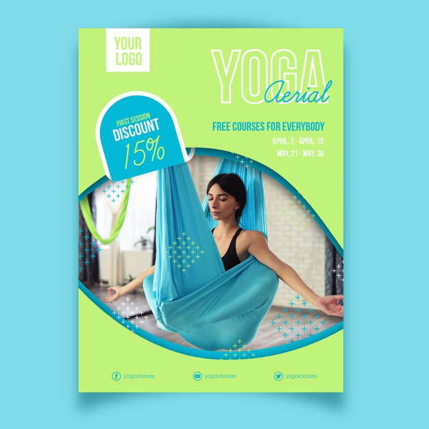 Yoga Class Flyer Layout Stock Template