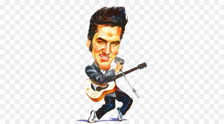 Free: Elvis Presley, Drawing, Cartoon, Guitarist, Musician PNG 