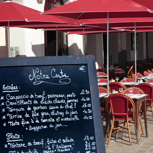 cote azur,sidewalk cafe,azur,cote,cannes,south,exterior,outside,provence,parasol,row,canopy,sidewalk,outdoors,menu board,dining,french,meal,eating,traditional,lunch,france,chair,list,umbrella,street,chalk,chalkboard,board,square,cafe,blackboard,table,restaurant,menu