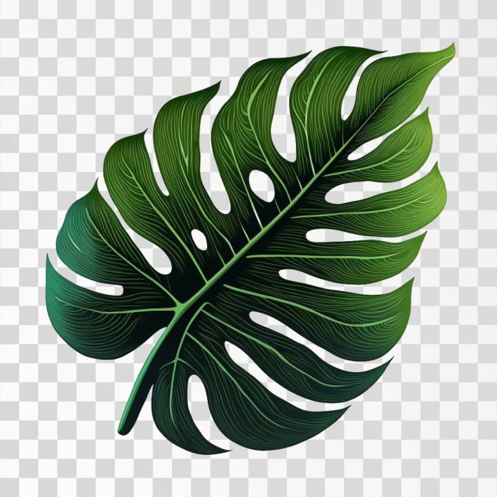 Free: Green tropical leaves PNG transparent, Hand drawn