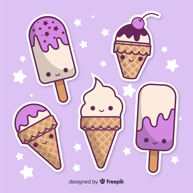 Free: Kawaii ice cream characters 