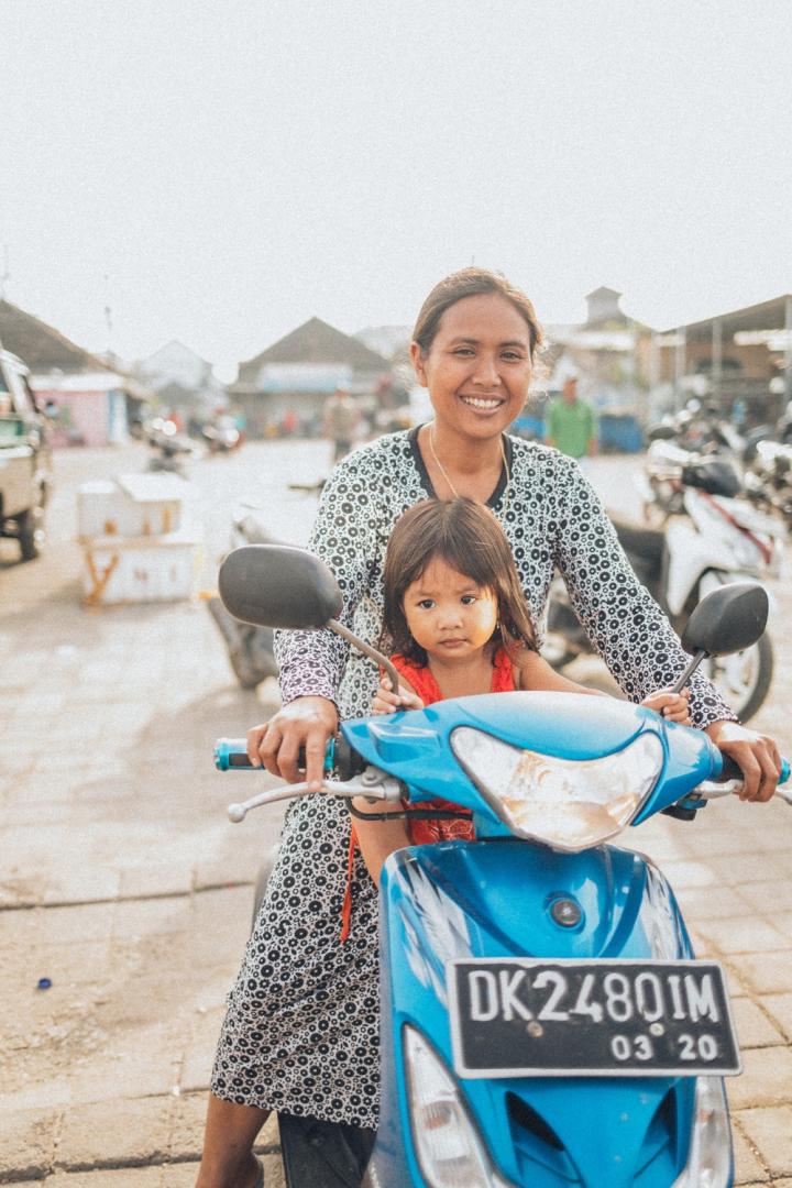 child,kid,mother,motorbike,motorcycle,people,scooter,woman