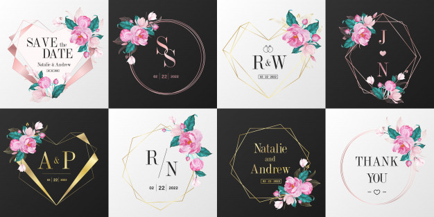 Monogram Wedding Frame Floral Ornament Handdrawn Rose Flower Royalty Free  SVG, Cliparts, Vectors, And Stock Illustration. Image 168648039.