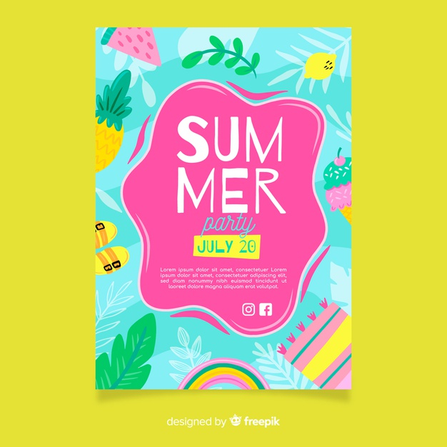ready to print,parties,seasonal,rave,summertime,ready,paradise,enjoy,season,beautiful,print,vacation,fun,holiday,festival,tropical,layout,pink,template,summer,party,poster,flyer