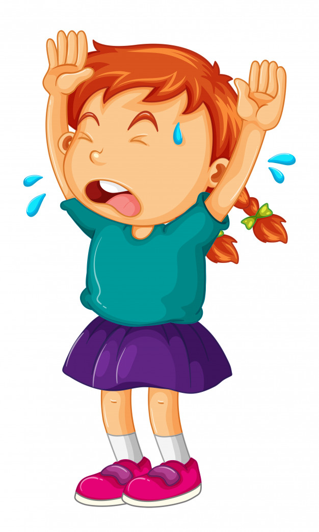 Free: Little girl crying with her arms up Free Vector 
