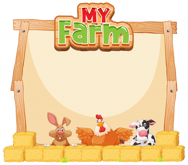 Free: Border template design with farm animals Free Vector 