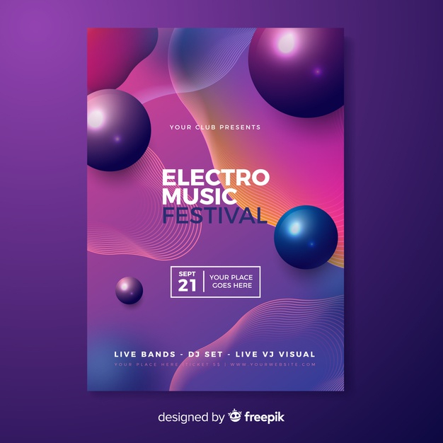 ready to print,tridimensional,electronic music,act,ready,fest,musician,musical,song,performance,festive,music festival,sing,sphere,electronic,show,print,concert,stage,gradient,festival,colorful,dance,wave,template,abstract,music,poster,flyer,brochure