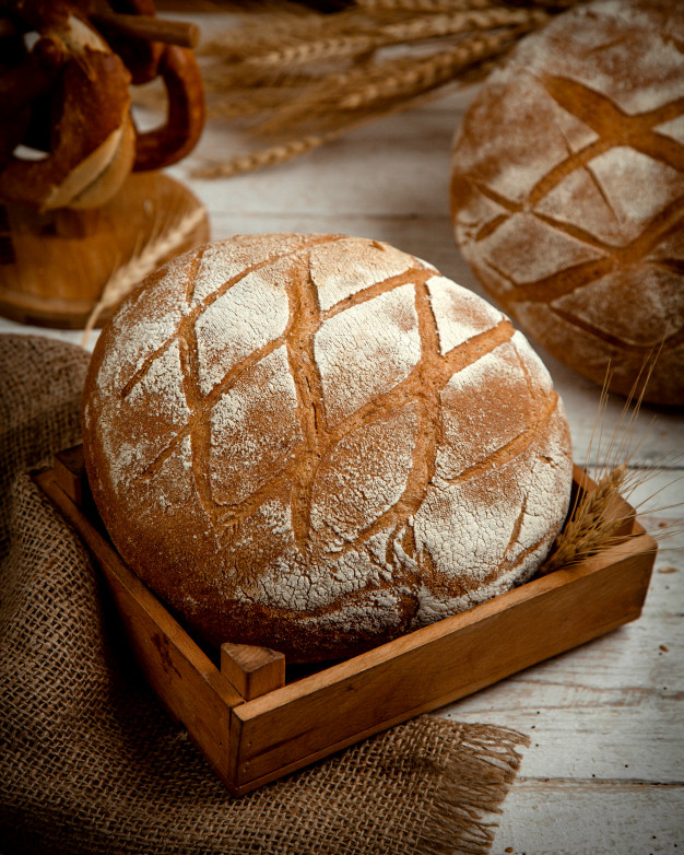 flour product loaf of bread baked goods on the branches of the