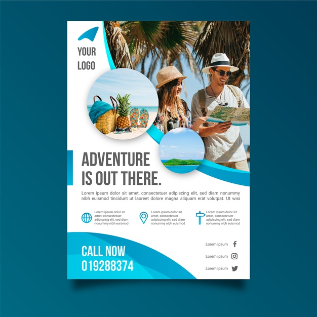Free: Travel poster design with photo Free Vector 
