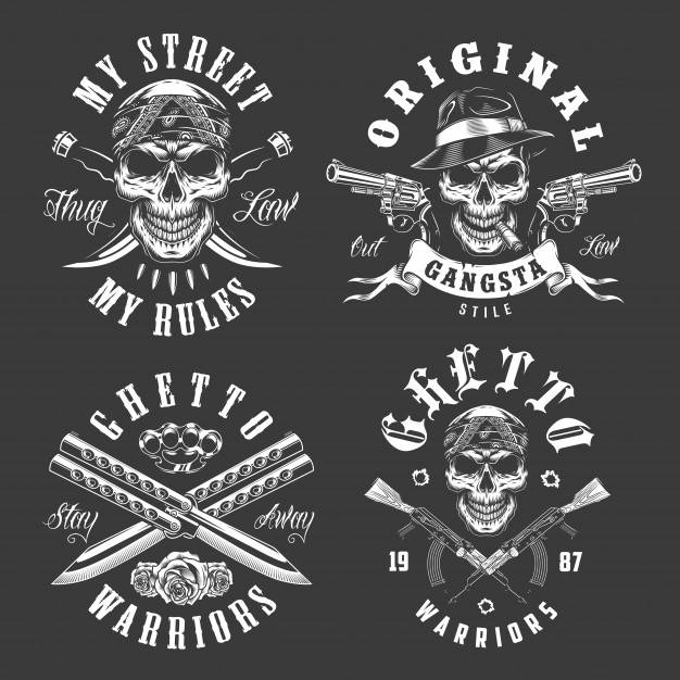 Free: Set of gangster emblems Free Vector - nohat.cc