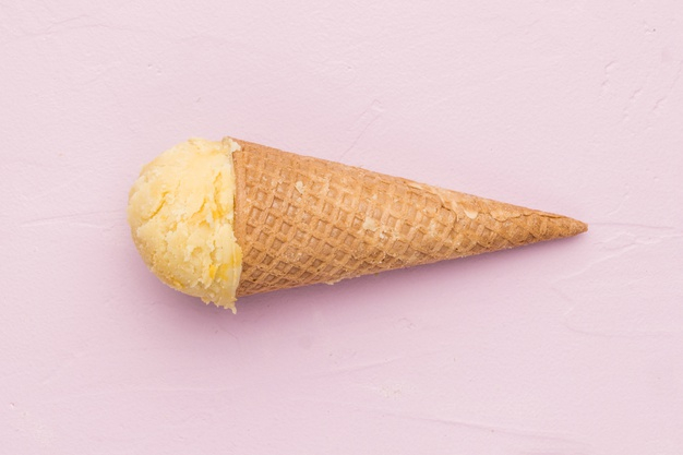 Tasty Pink Ice Cream Scoop Background Stock Photo by