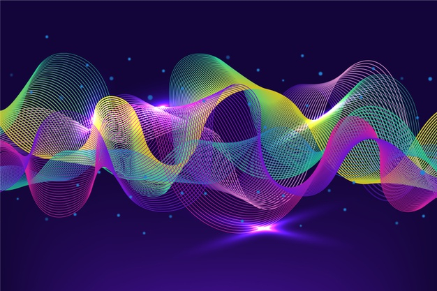 Background of a Bright Vibrant Colors Flowing through a Digital