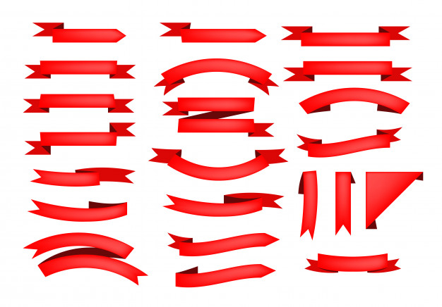Free Vector  Red ribbons collection
