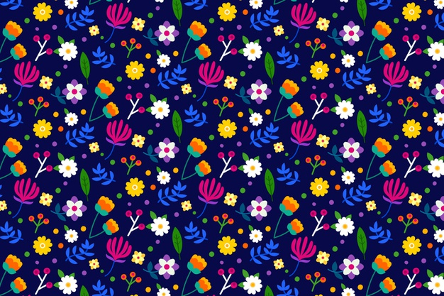 Free Vector  Colorful ditsy floral print background