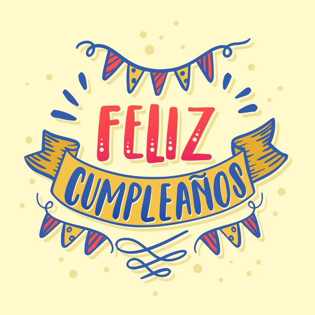 Feliz Cumpleanos - happy birthday spanish text - vector lettering