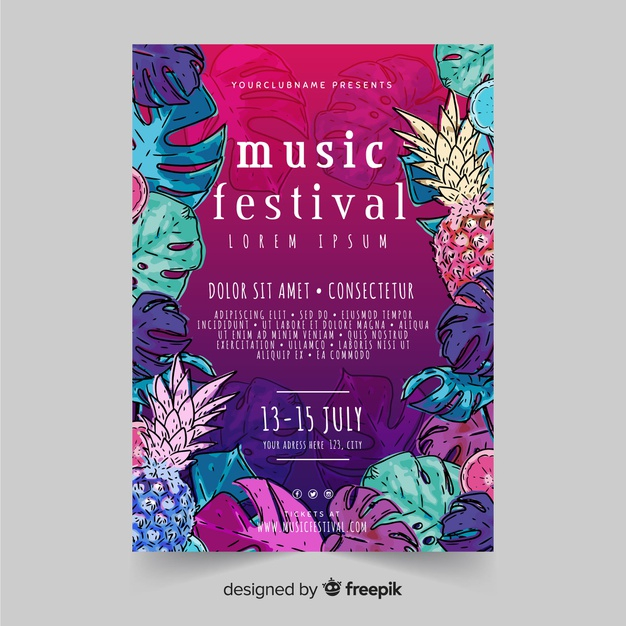 Free Vector  Vintage music poster template