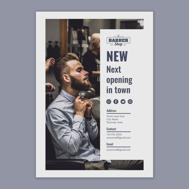 Download Barber Shop Free PSD Flyer Template