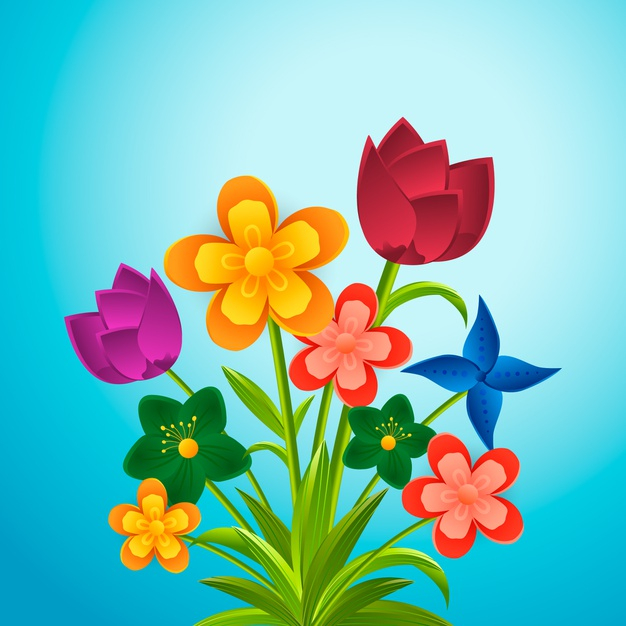 Free Vector  Blooming flowers spring sale in paper style