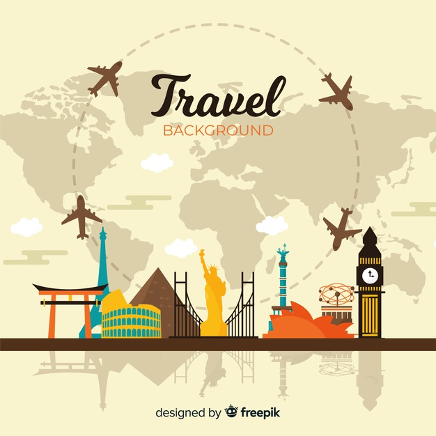 Free: Flat travel background Free Vector 
