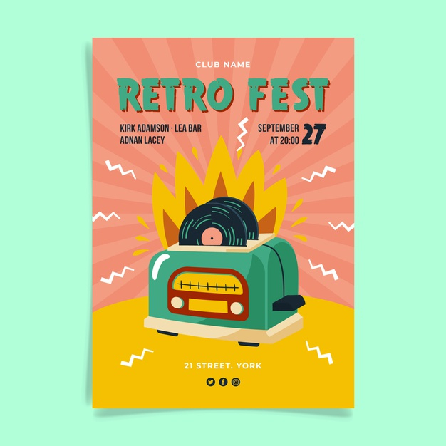 ready to print,illustrated,ready,fest,style,festive,print,fun,illustration,festival,retro,template,design,cover,music,poster