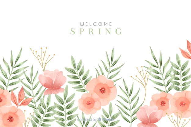 Free: Welcome spring background with flowers Free Vector 