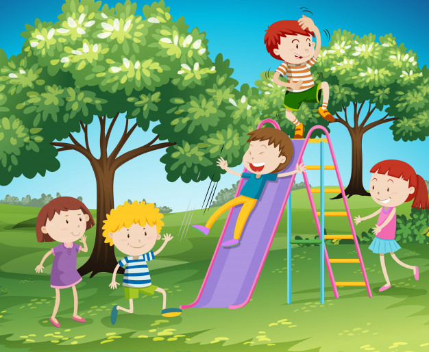 Premium Vector | Children playing in the park | Kids playing, Drawing for  kids, Art drawings for kids