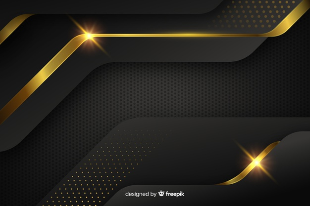 Free: Dark background with golden abstract shapes Free Vector 