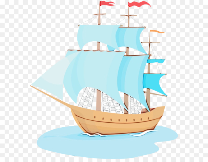 watercolor,paint,wet ink,vehicle,sailing ship,boat,sail,sailboat,tall ship,ship,watercraft,png