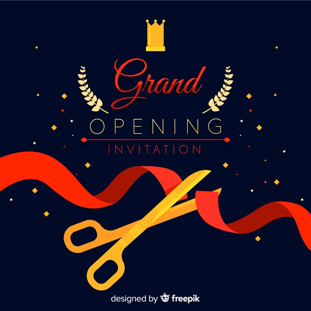 Free: Grand opening background in flat style Free Vector 