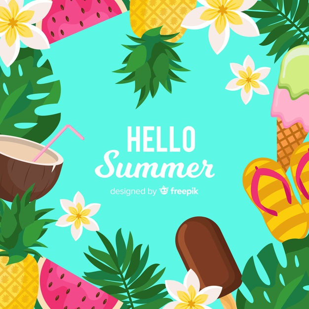 Hello summer background design and decoration Vector Image