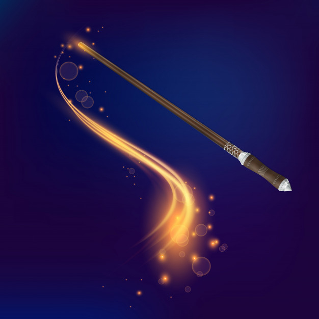 Magic wand with electric discharge effect Vector Image