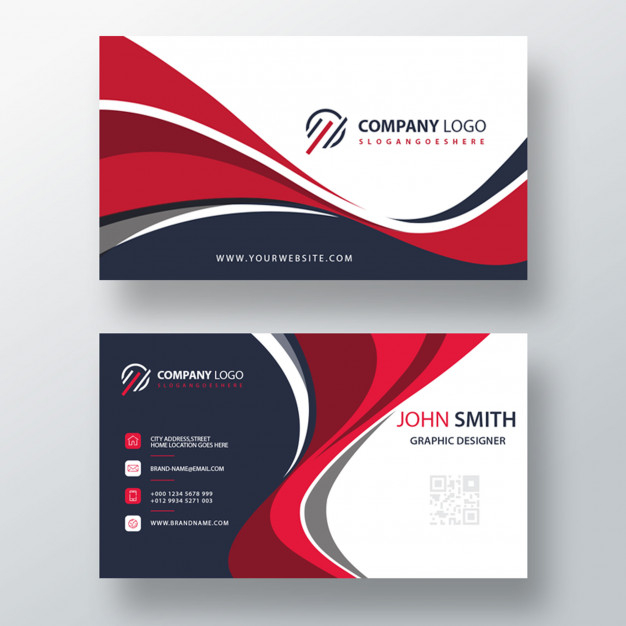 Free: Wavy style business card template design Free Psd 