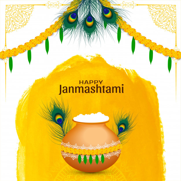 Free: Elegant religious krishna janmashtami background Free Vector -  