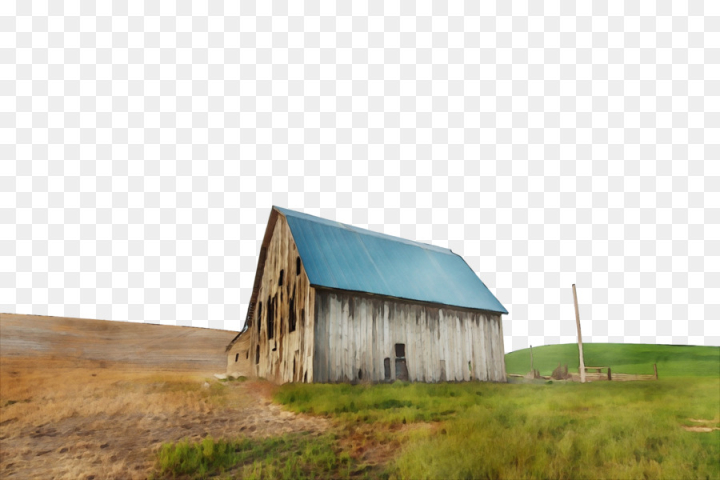 watercolor,paint,wet ink,barn,nature,natural landscape,rural area,farm,grassland,house,grass,shack,prairie,png